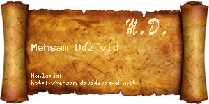 Mehsam Dávid névjegykártya